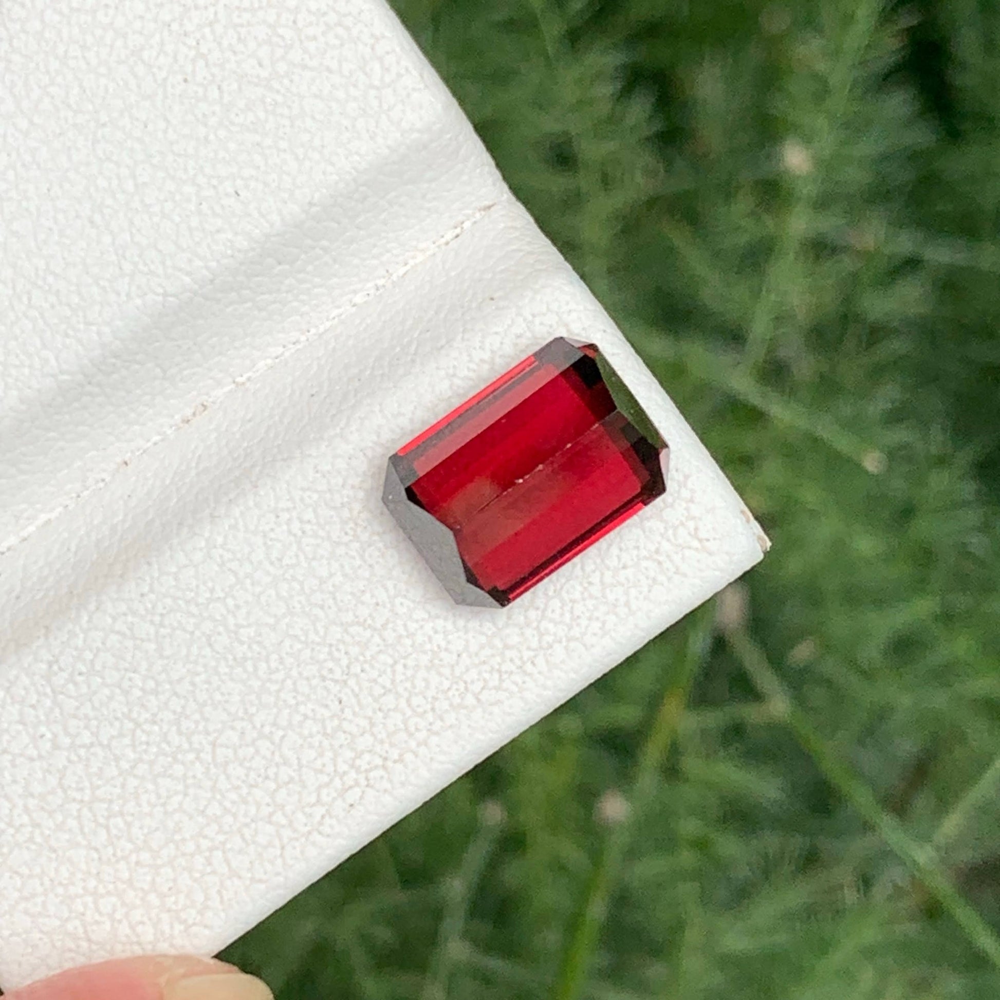 4.60 Carat Red Garnet Emerald Cut