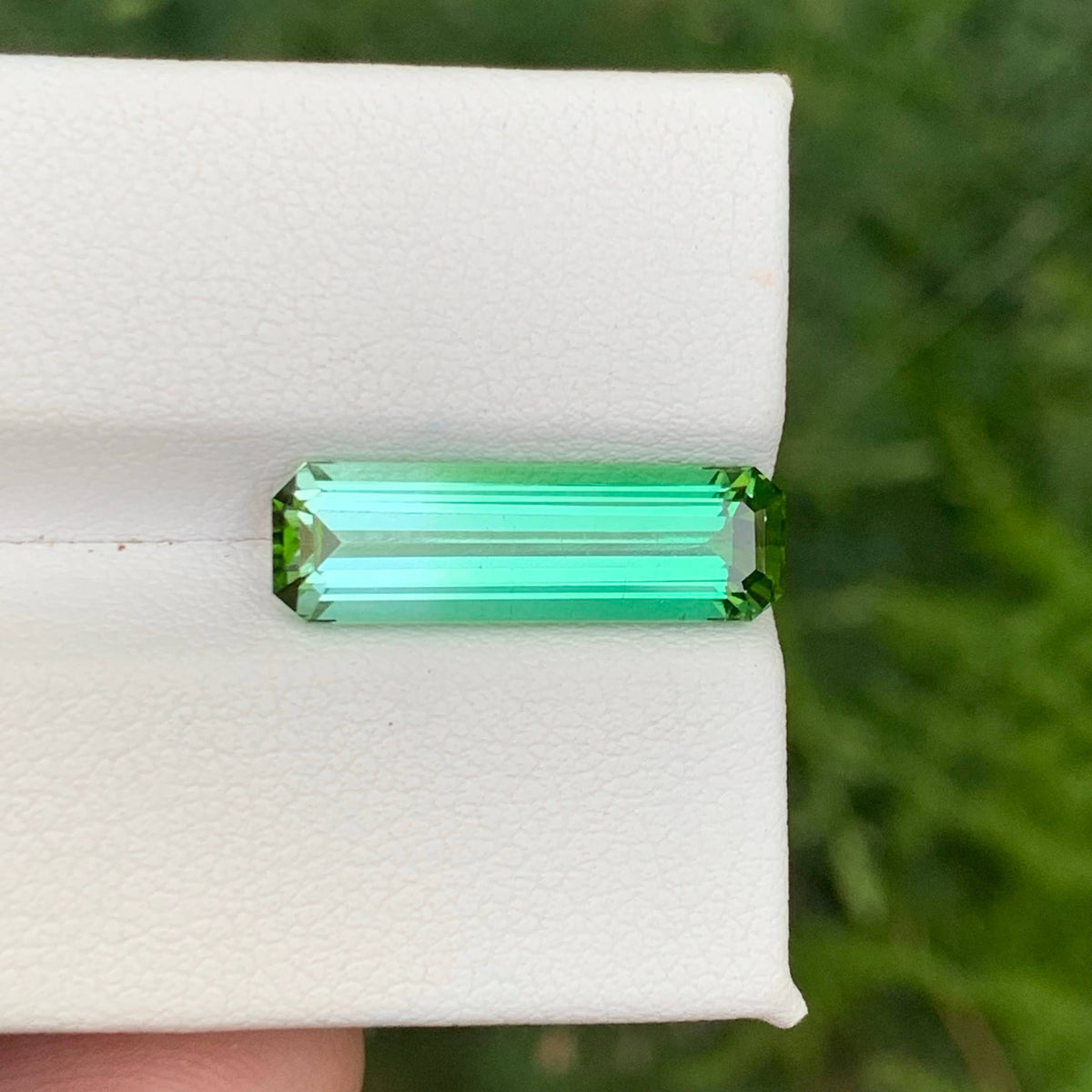 4.90 Carat Natural Loose Bicolor Tourmaline Stone Emerald Cut Afghan Gemstone