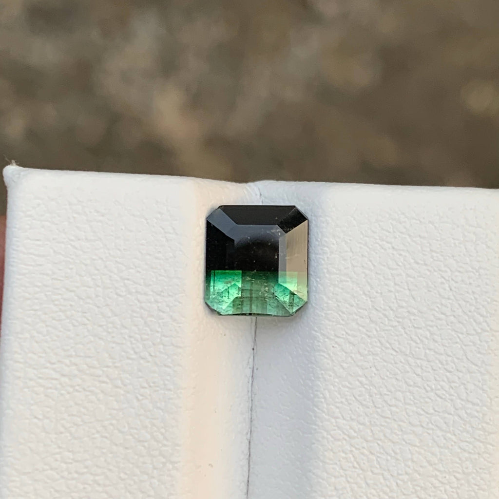 1.70 Carat Natural Loose Bicolor Tourmaline Stone Emerald Cut Afghan Gemstone