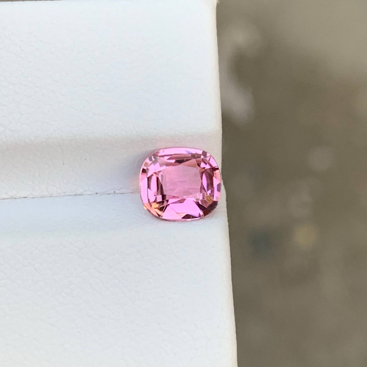 1.10 Carat Natural Loose Baby Pink Color Tourmaline Cushion Cut Afghan Gemstone