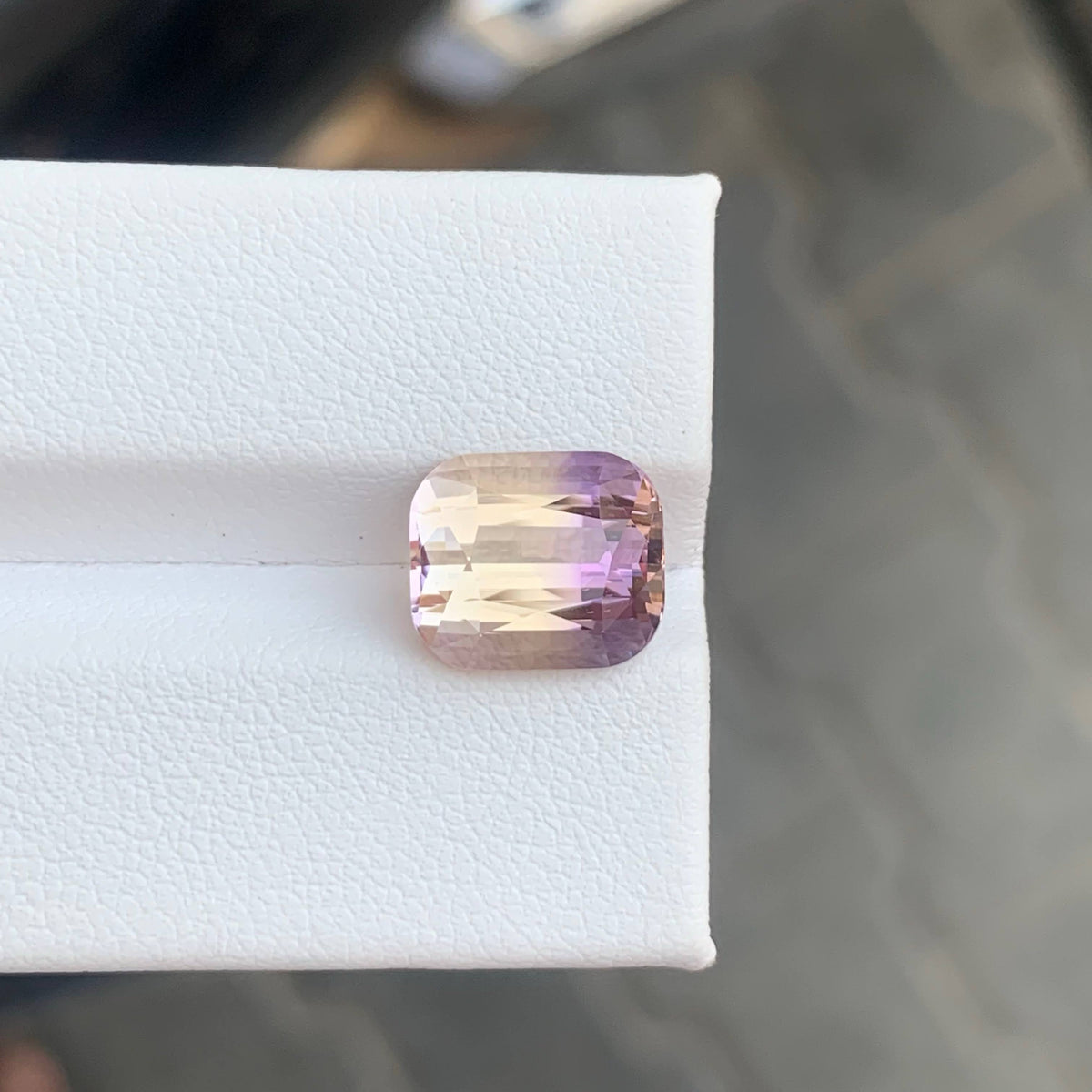 4.30 Carat Bicolor Ametrine Cushion Cut Brazil Loupe Clean Untreated
