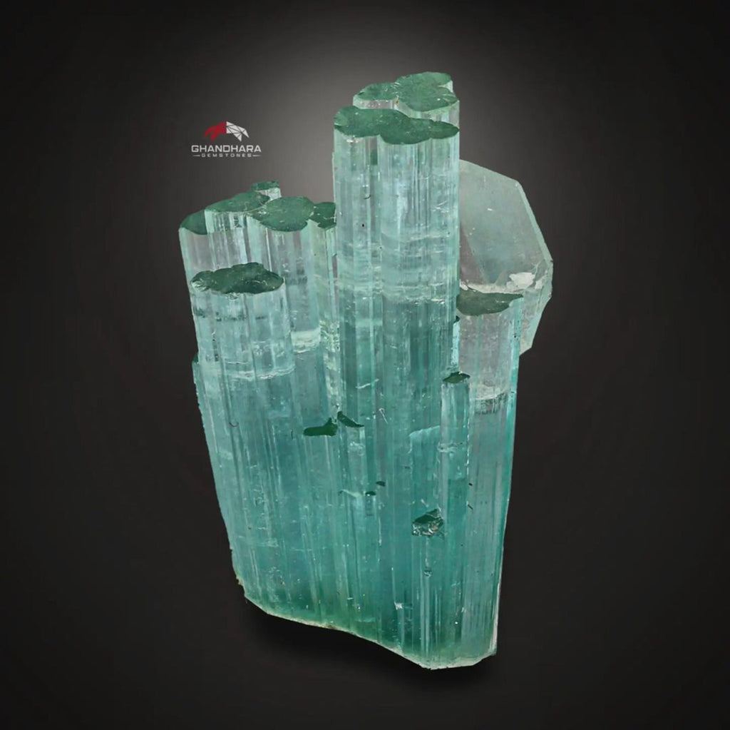 Lovely Seafoam Blue Tourmaline Cluster With Quartz