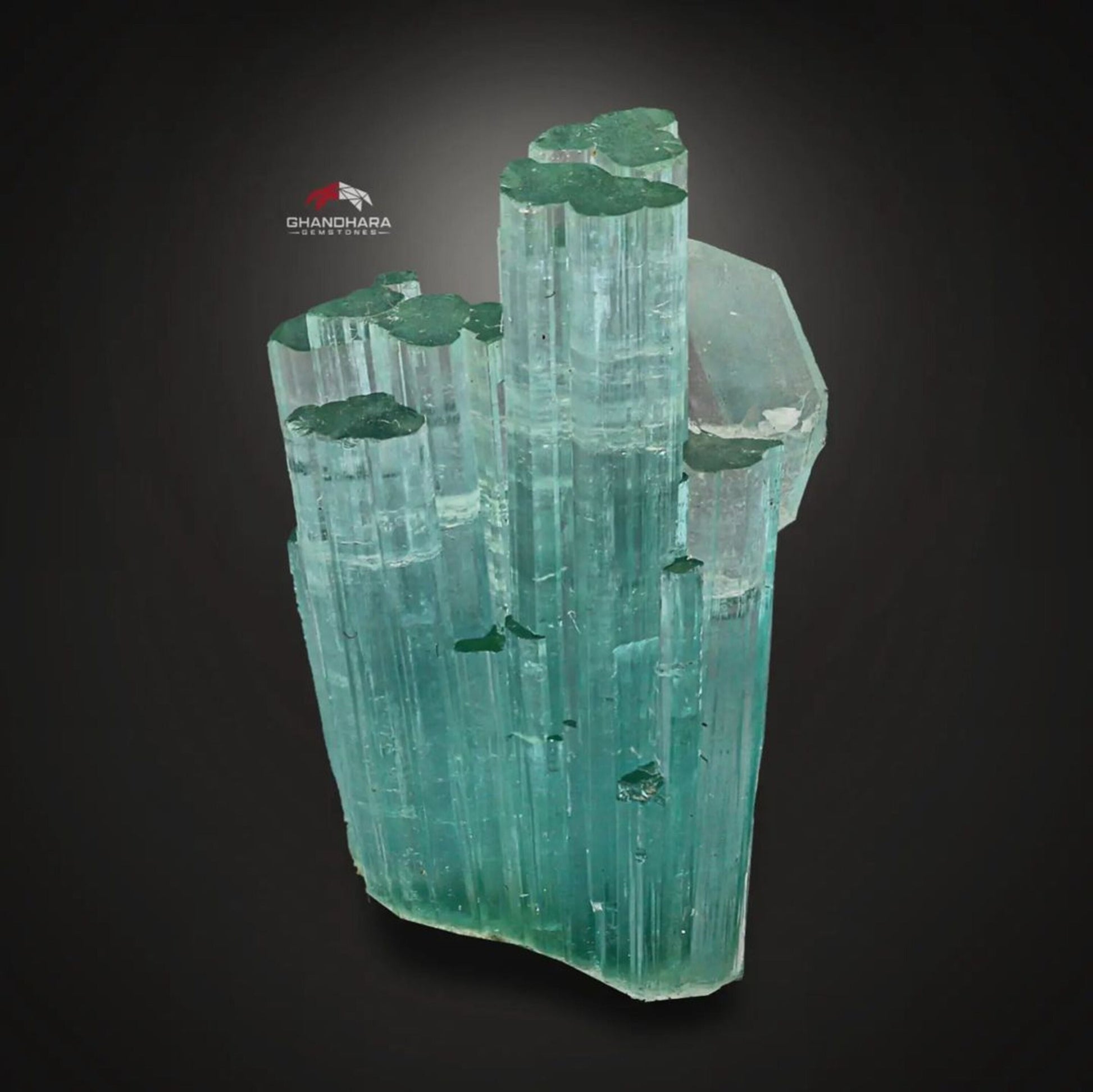 Lovely Seafoam Blue Tourmaline Cluster With Quartz