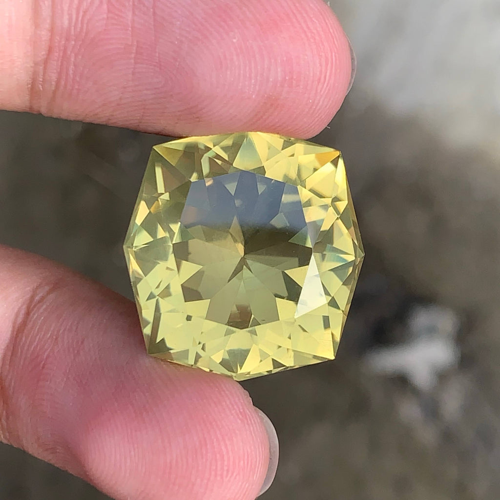 36.00 Carat Lemon Color Citrine Fancy Cut African Gemstone