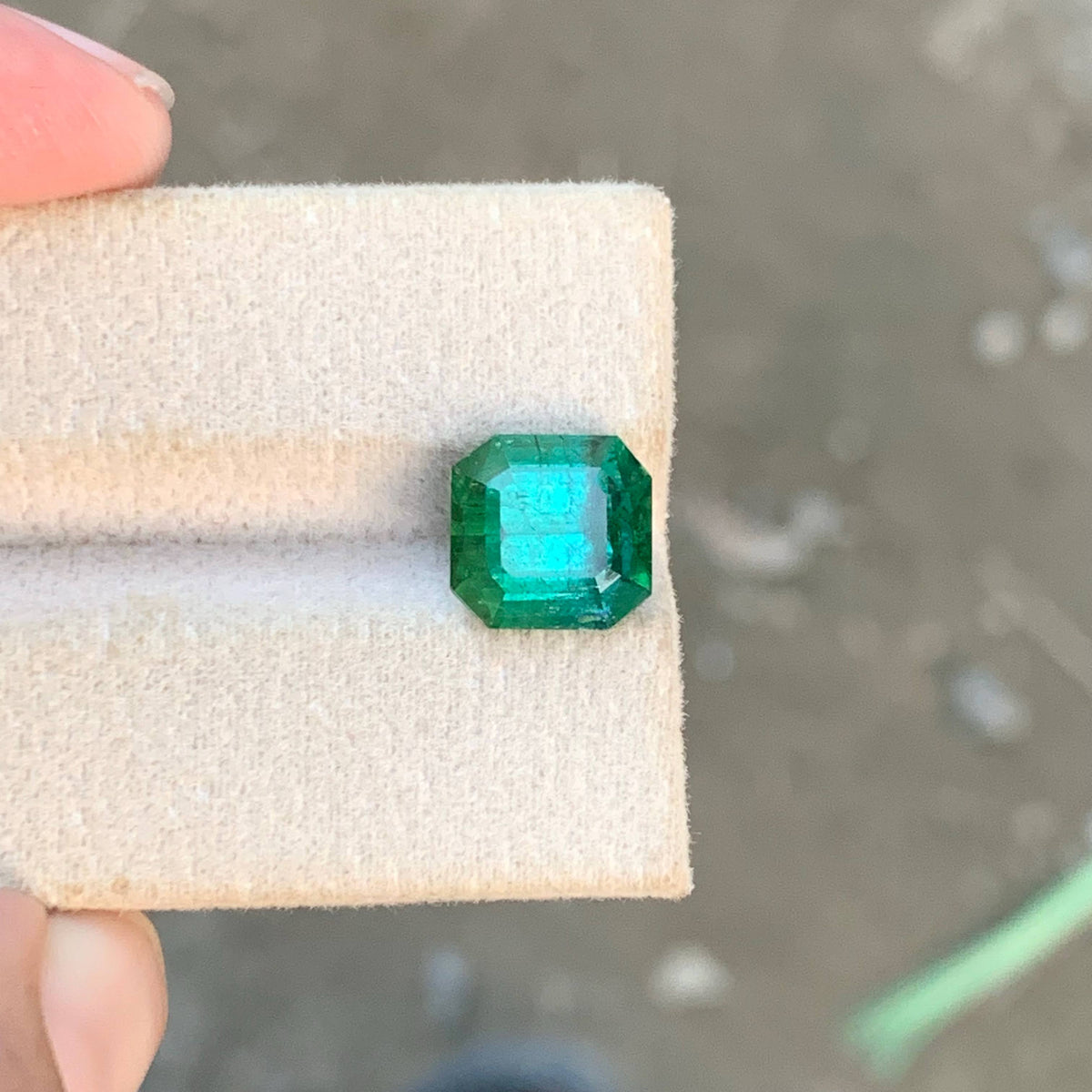 4.50 Carat Natural Loose Bluish Green Tourmaline Asscher Cut Afghan Gemstone