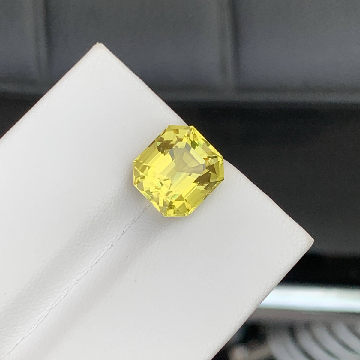 6.60 Carat Natural Loose Lemon Color Citrine Emerald Cut African Gemstone