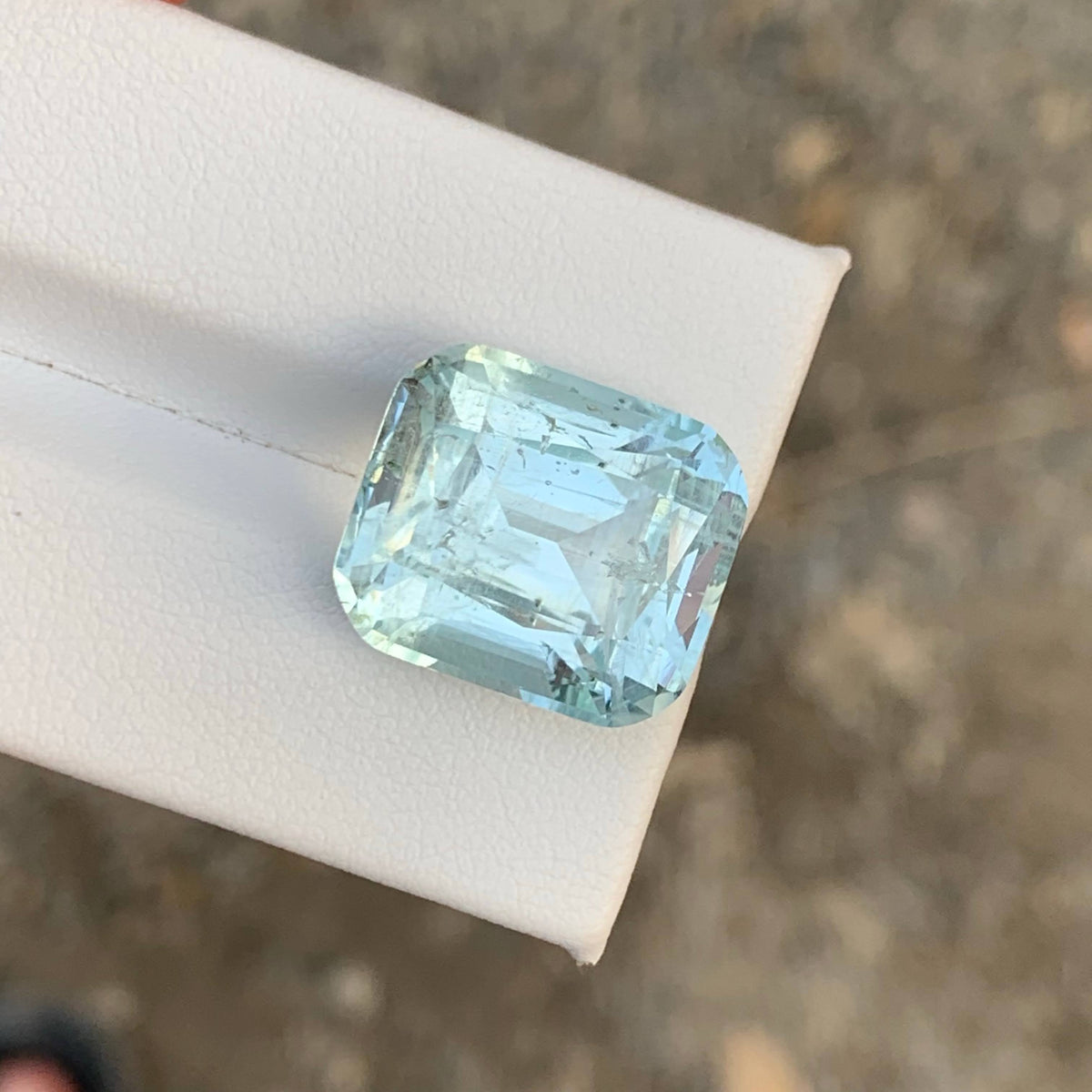 16.60 Carat Natural Loose Light Blue Aquamarine Cushion Cut Gemstone