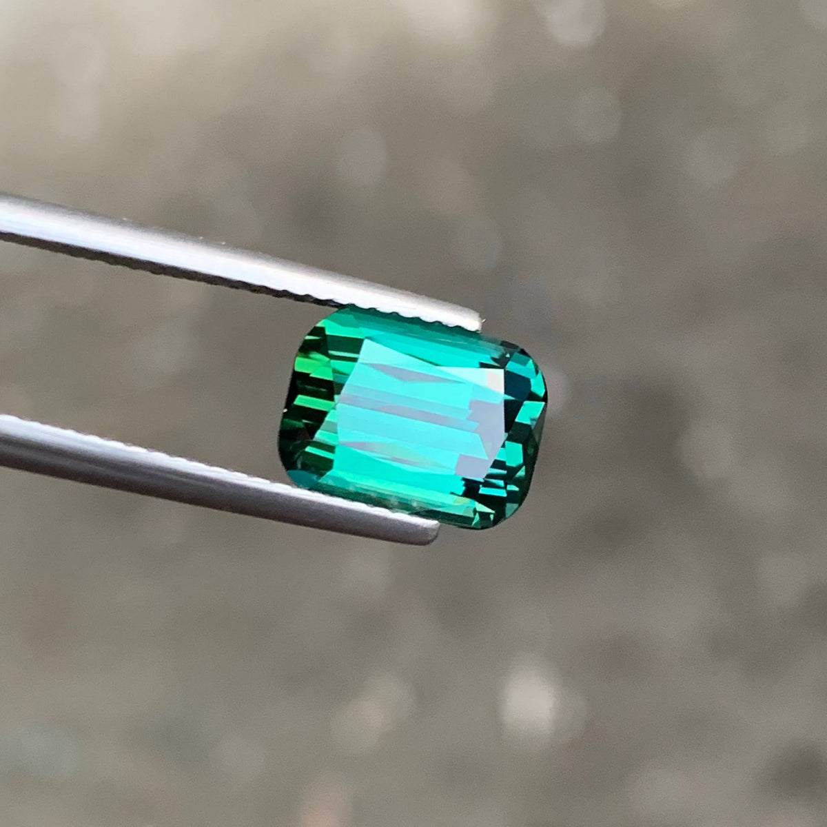 4.00 Carat Bluish Green Tourmaline Cushion Cut Afghanistan Eye Clean Untreated