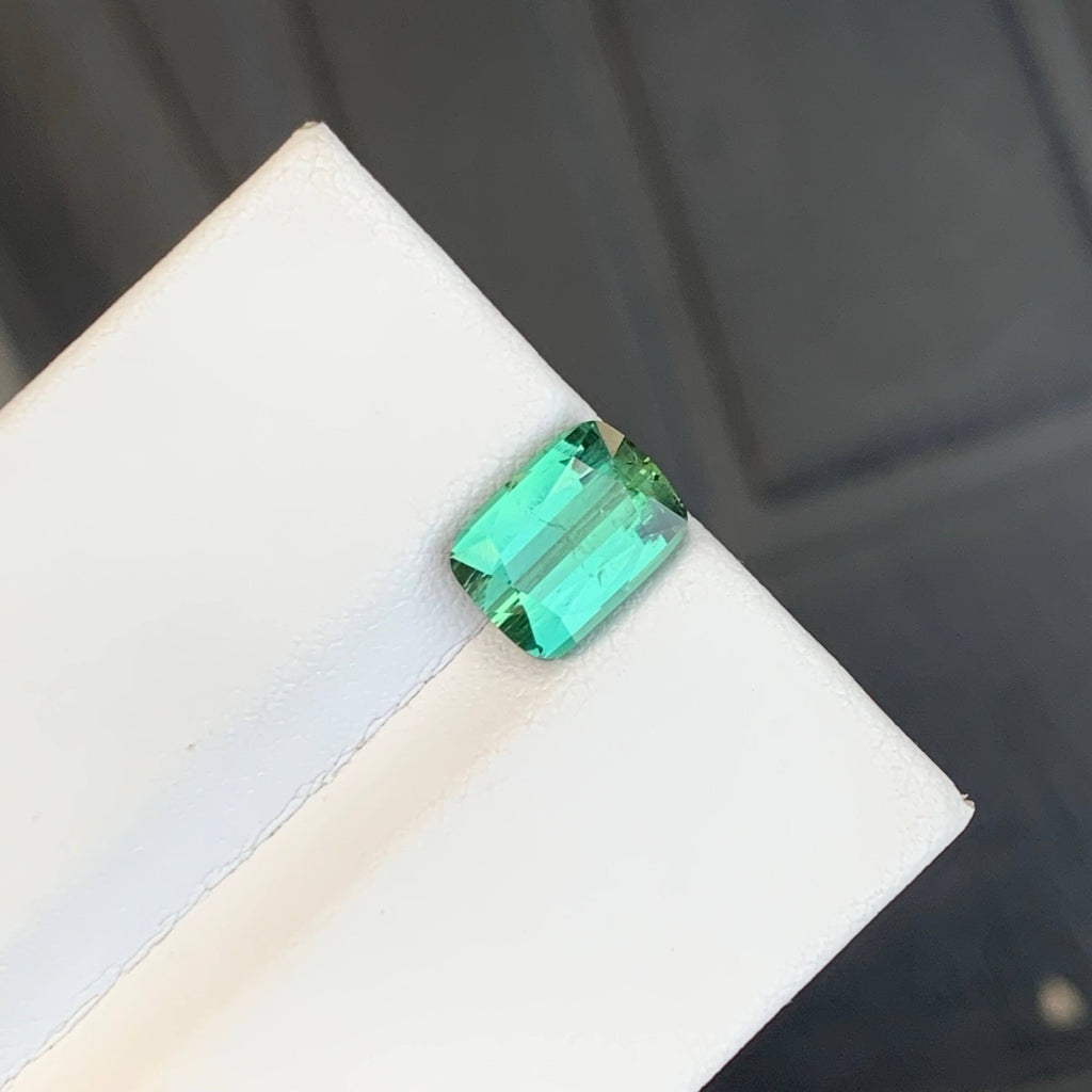 2.95 Carat Green Tourmaline Cushion Cut Afghan Untreated VVS