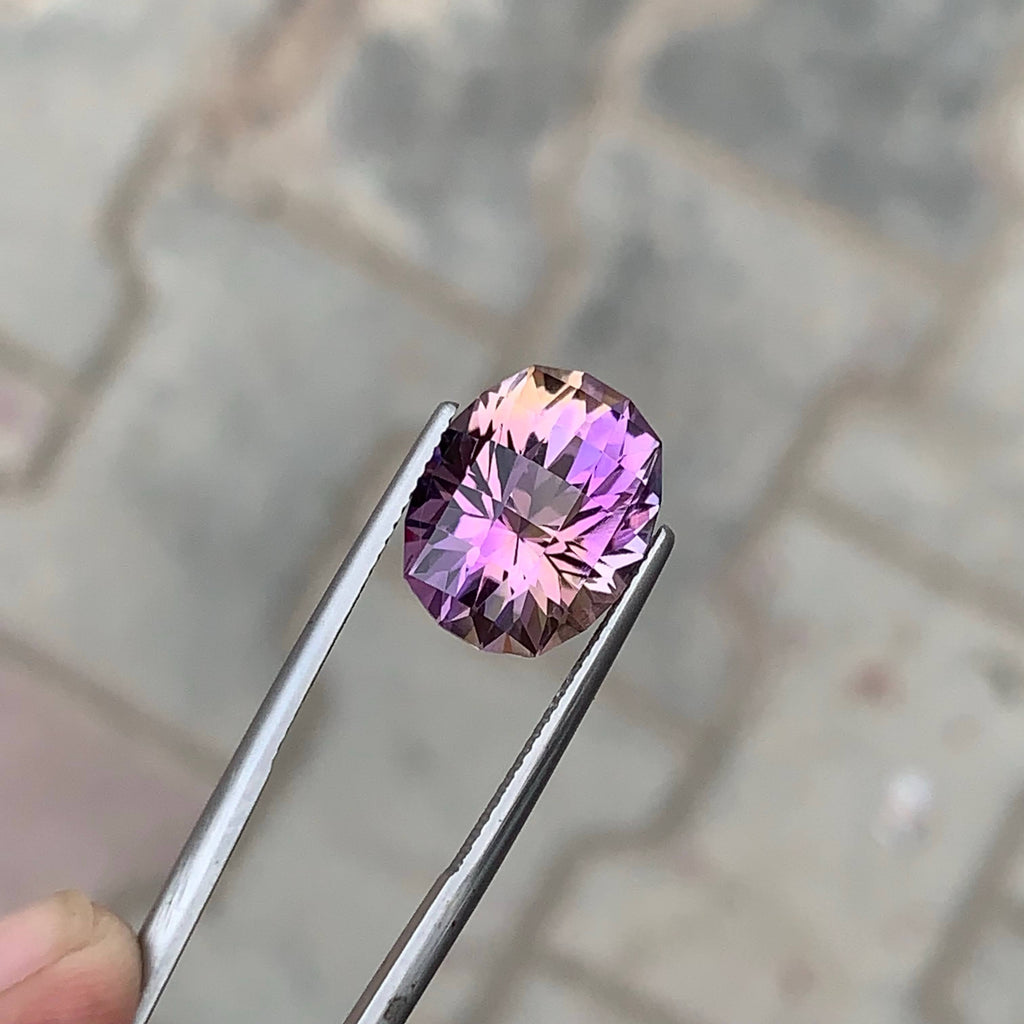 8.75 Carat Bicolor Ametrine Oval Fancy Cut Brazil Loupe Clean Untreated