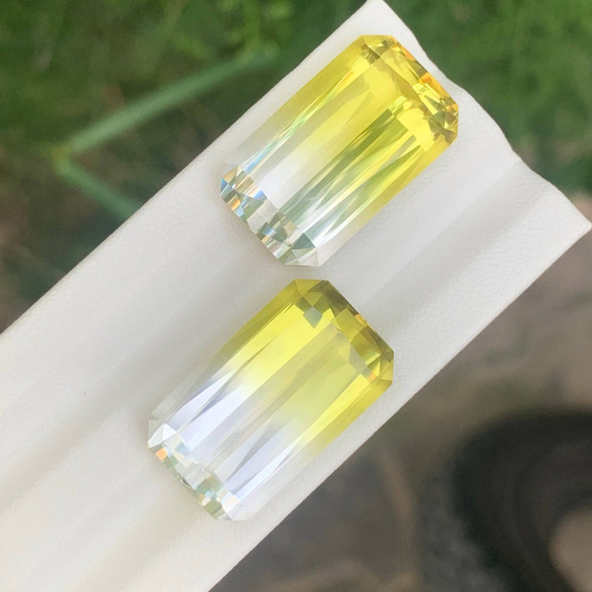 44.95 Ct Bicolor Citrine Pair Cushion Cut 