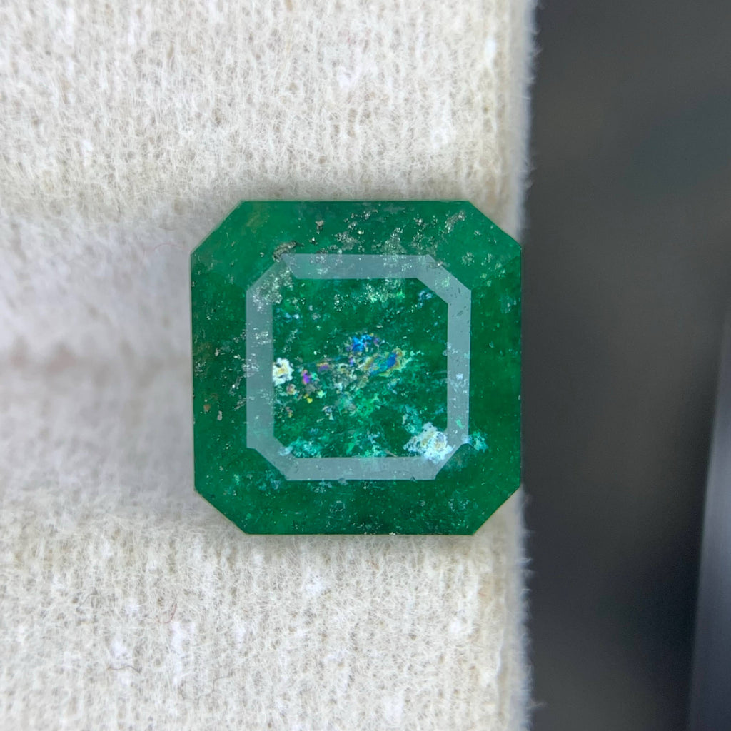 2.45 Carat Green Emerald Asscher Cut Pakistan Gemstone