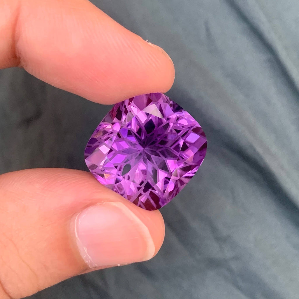23.15 Carat Natural Loose Purple Amethyst Stone Fancy Cushion Cut Brazilian Gemstone
