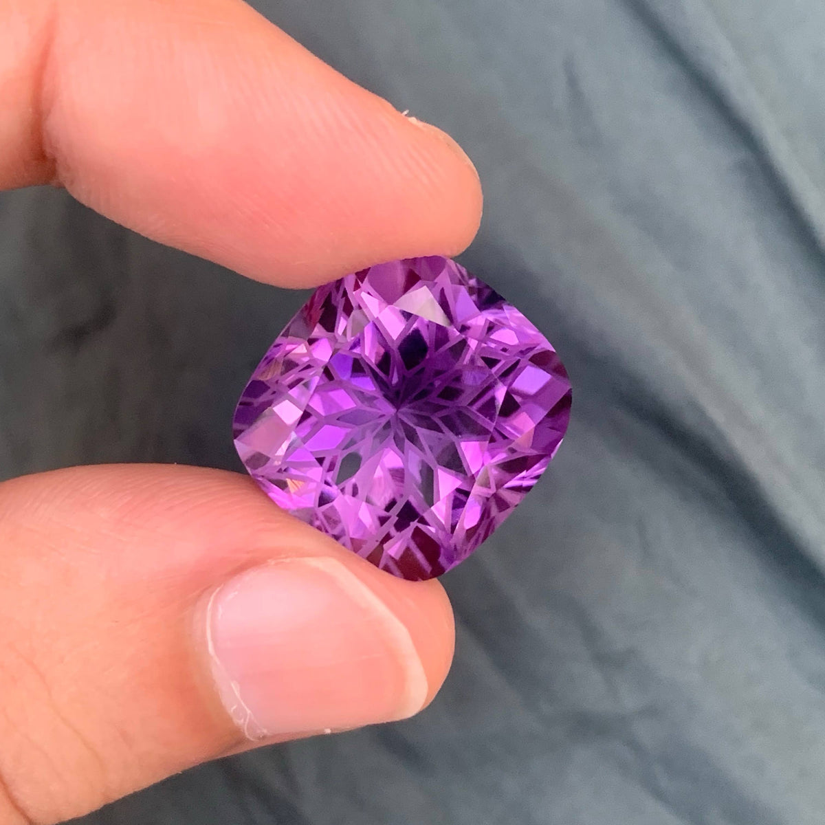 23.15 Carat Natural Loose Purple Amethyst Stone Fancy Cushion Cut Brazilian Gemstone