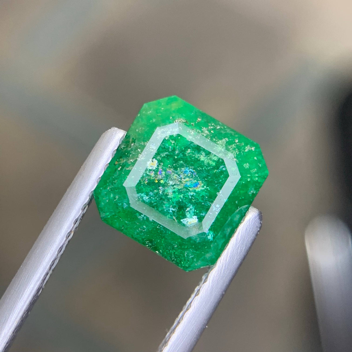 2.45 Carat Green Emerald Asscher Cut Pakistan Gemstone