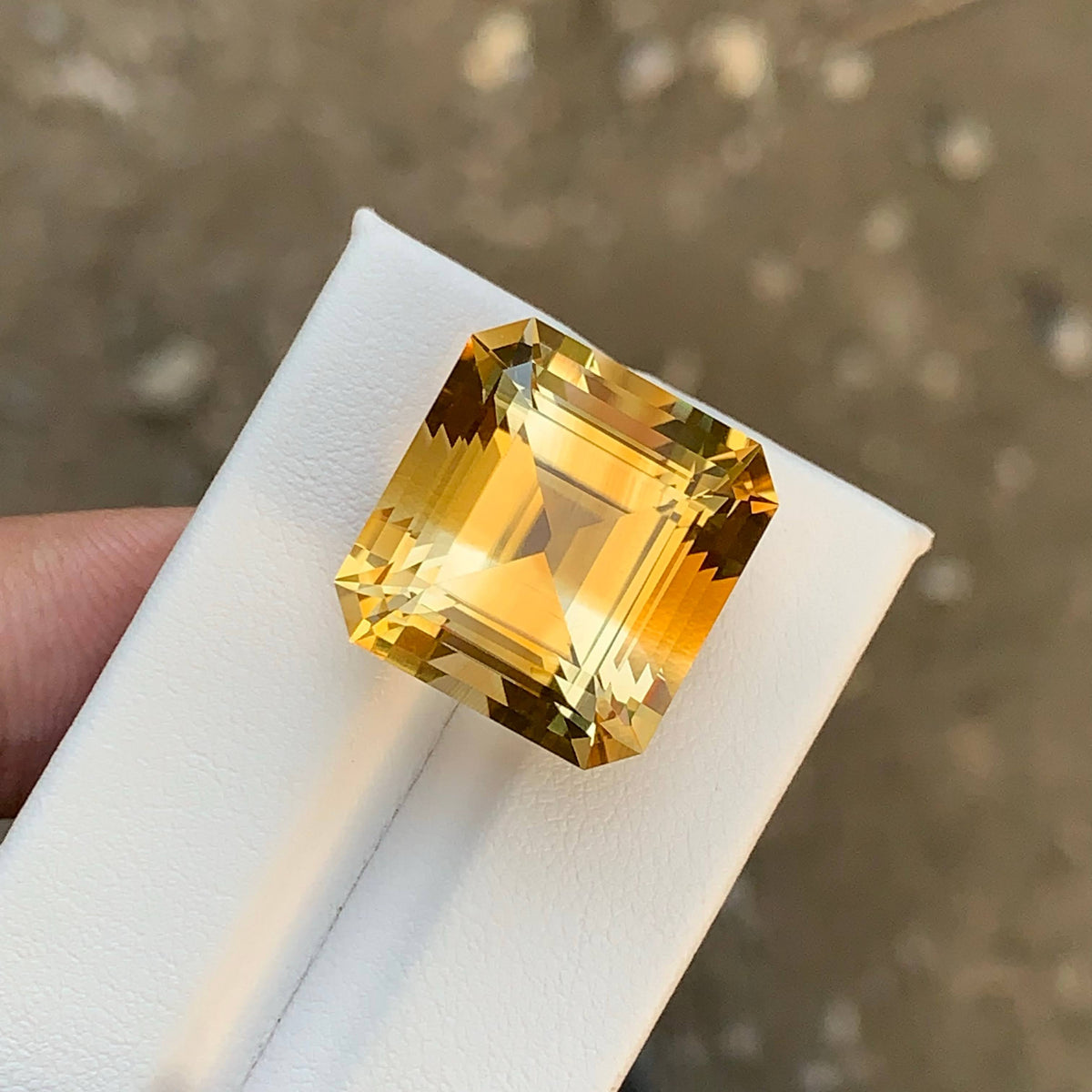 25.65 Carat Natural Loose Golden Color Citrine Emerald Cut Brazilian Gemstone
