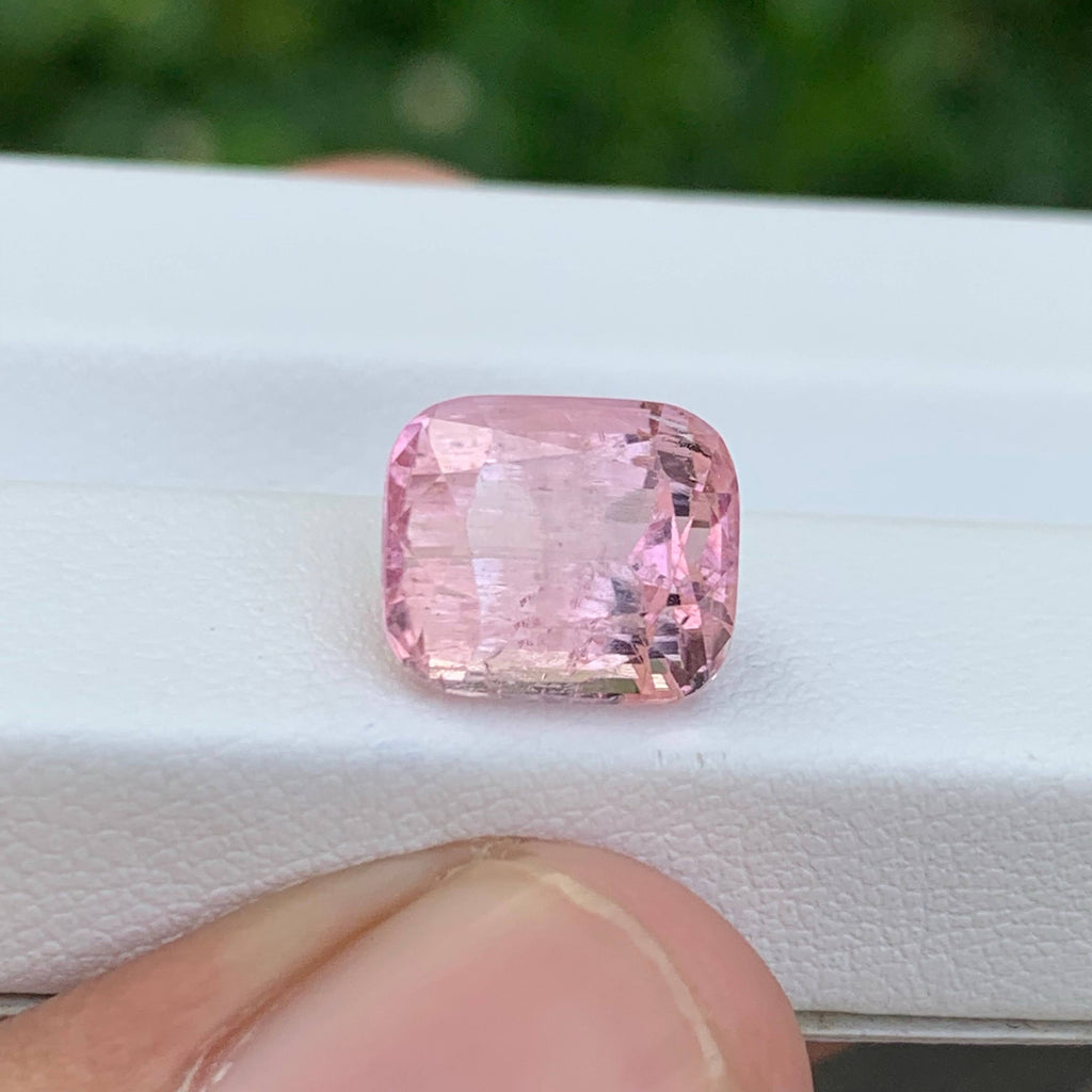 5.25 Carat Natural Loose Baby Pink Color Tourmaline Cushion Cut Afghan Gemstone