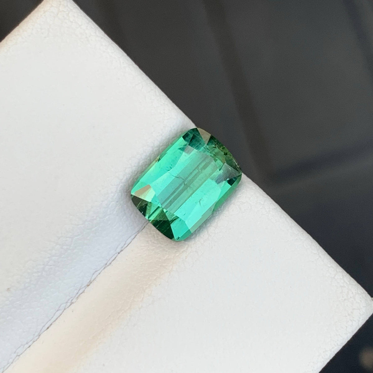 2.95 Carat Green Tourmaline Cushion Cut Afghan Untreated VVS