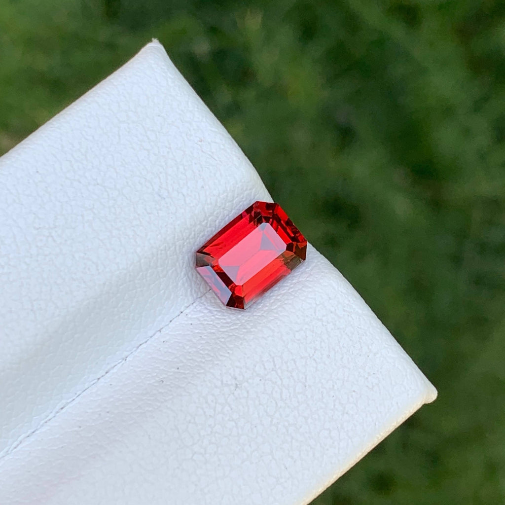 2.15 Carat Red Garnet Emerald Cut 