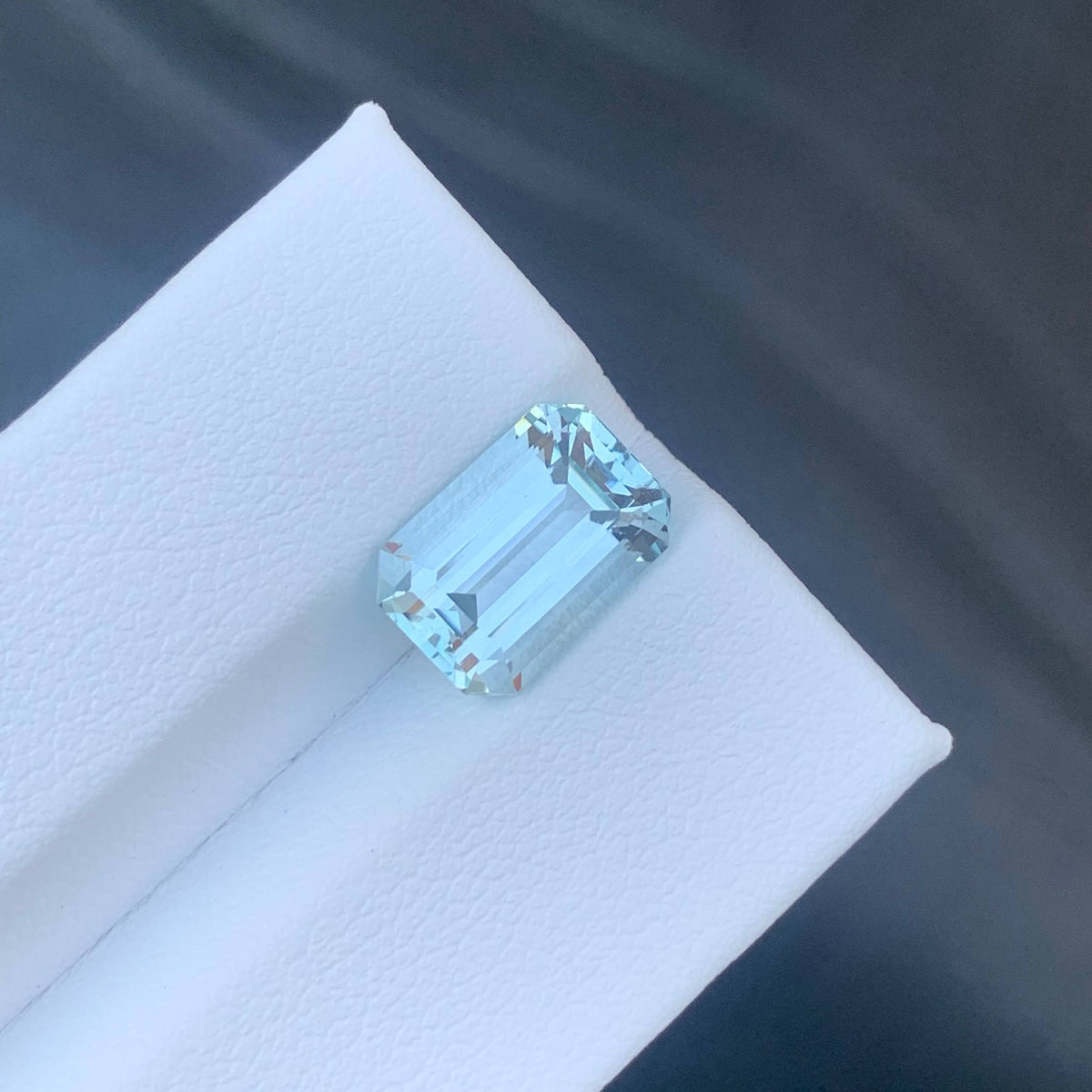 3.35 Carat Light Blue Aquamarine Emerald Cut Pakistan VVS Untreated