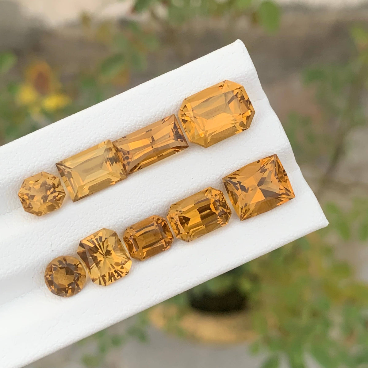18.30 Carat Natural Loose 9 Pieces Golden Color Citrine Lot African Gemstone