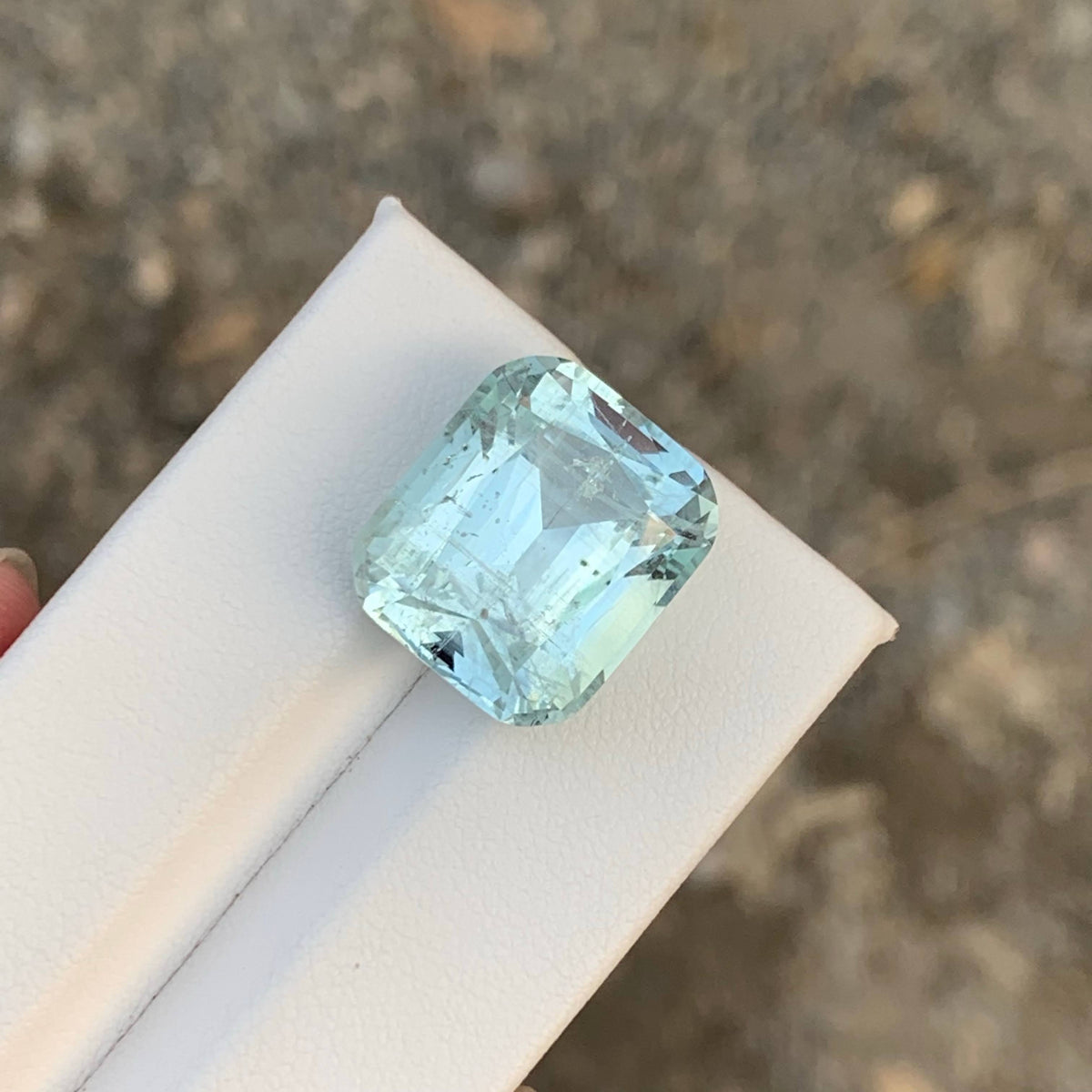 16.60 Carat Natural Loose Light Blue Aquamarine Cushion Cut Gemstone