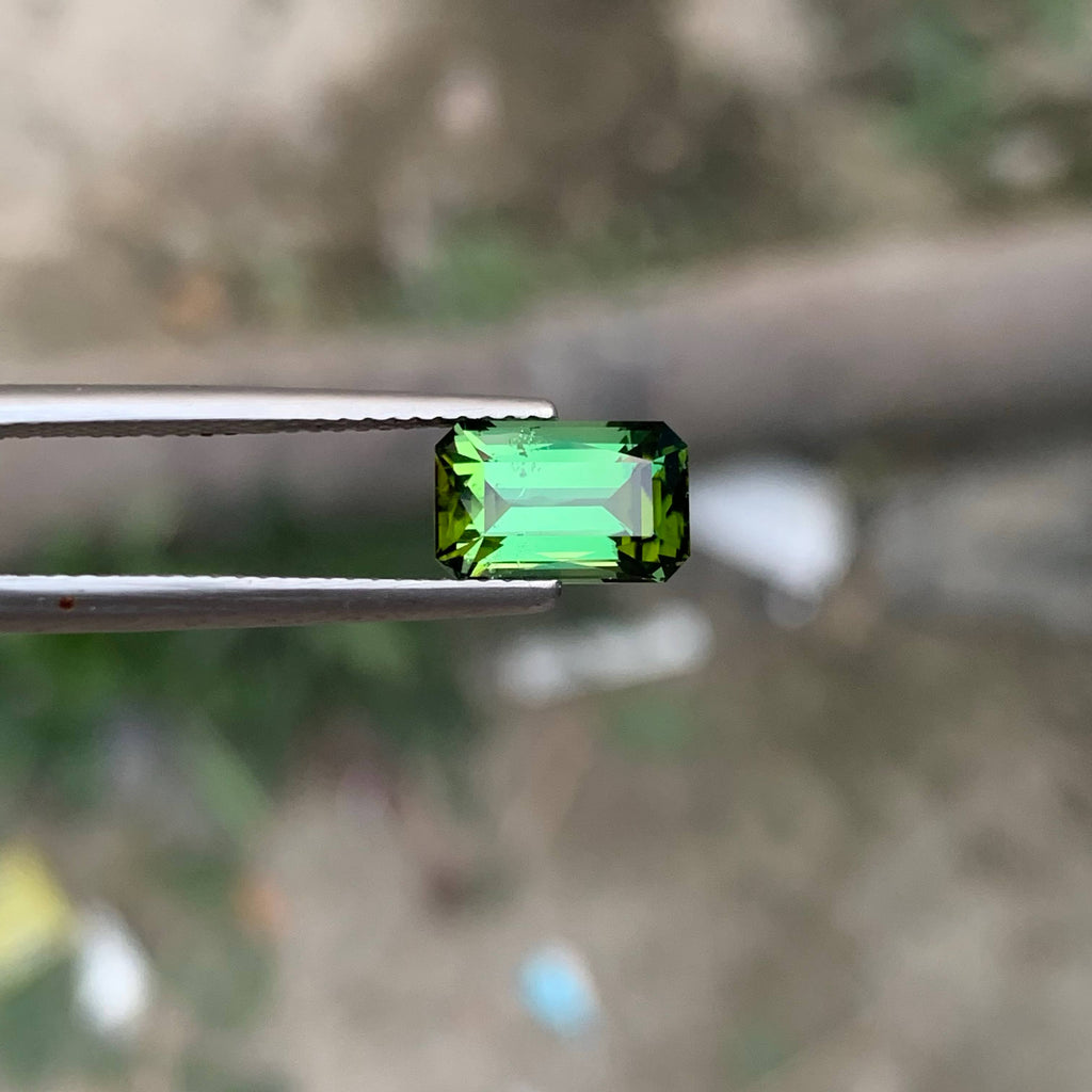 2.15 Carat Green Tourmaline Cushion Fancy Cut Afghan Gemstone, VVS, Untreated
