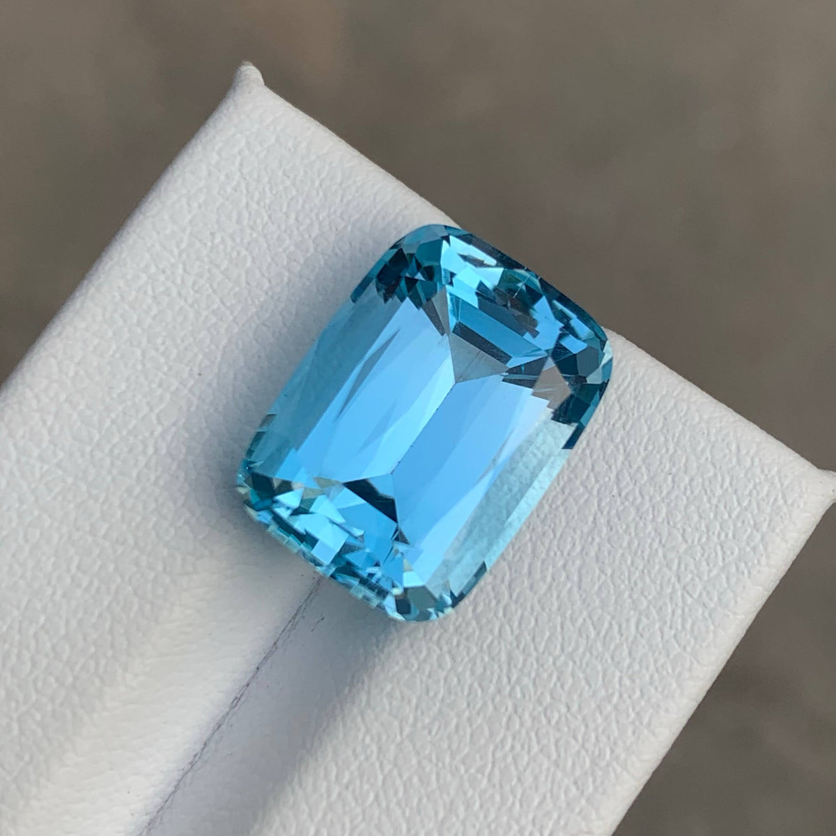 15.00 Carat Natural Loose Sky Blue Topaz Stone Cushion Cut African Loupe Clean Untreated Gemstone