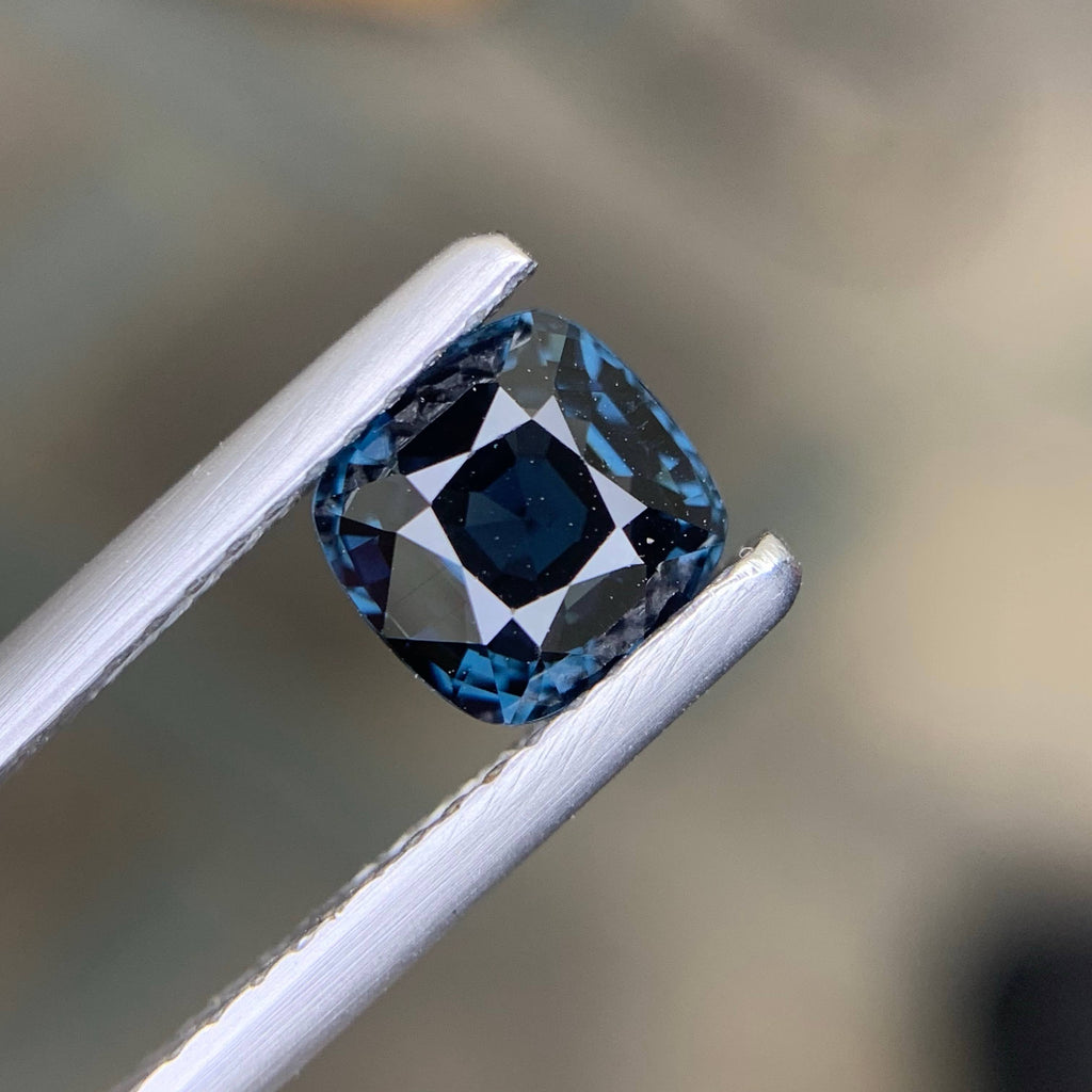 1.05 Carat Certified Natural Loose Blue Spinel Cushion Cut From Tanzania
