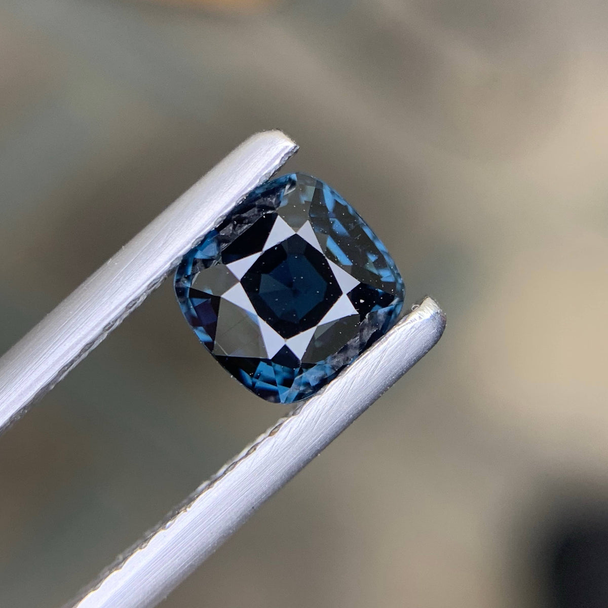 1.05 Carat Certified Natural Loose Blue Spinel Cushion Cut From Tanzania