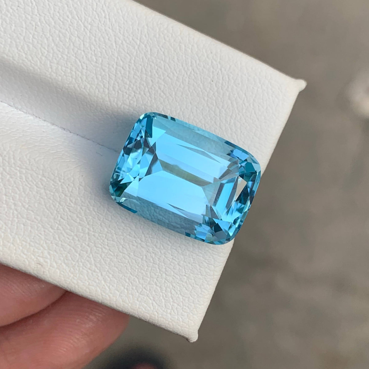 15.00 Carat Natural Loose Sky Blue Topaz Stone Cushion Cut African Loupe Clean Untreated Gemstone