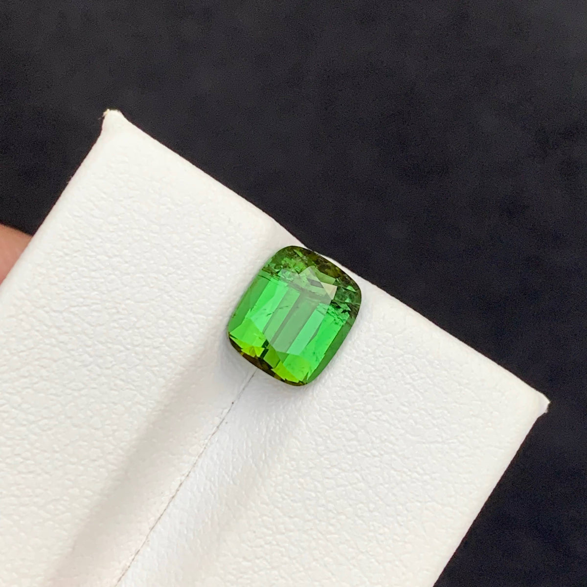 2.45 Carat Natural Loose Green Color Tourmaline Cushion Cut Afghan Gemstone