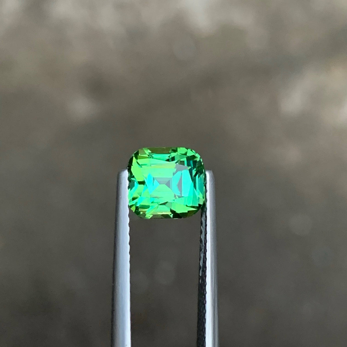 2.40 Carat Mint Green Tourmaline Cushion Cut Afghanistan VVS Untreated