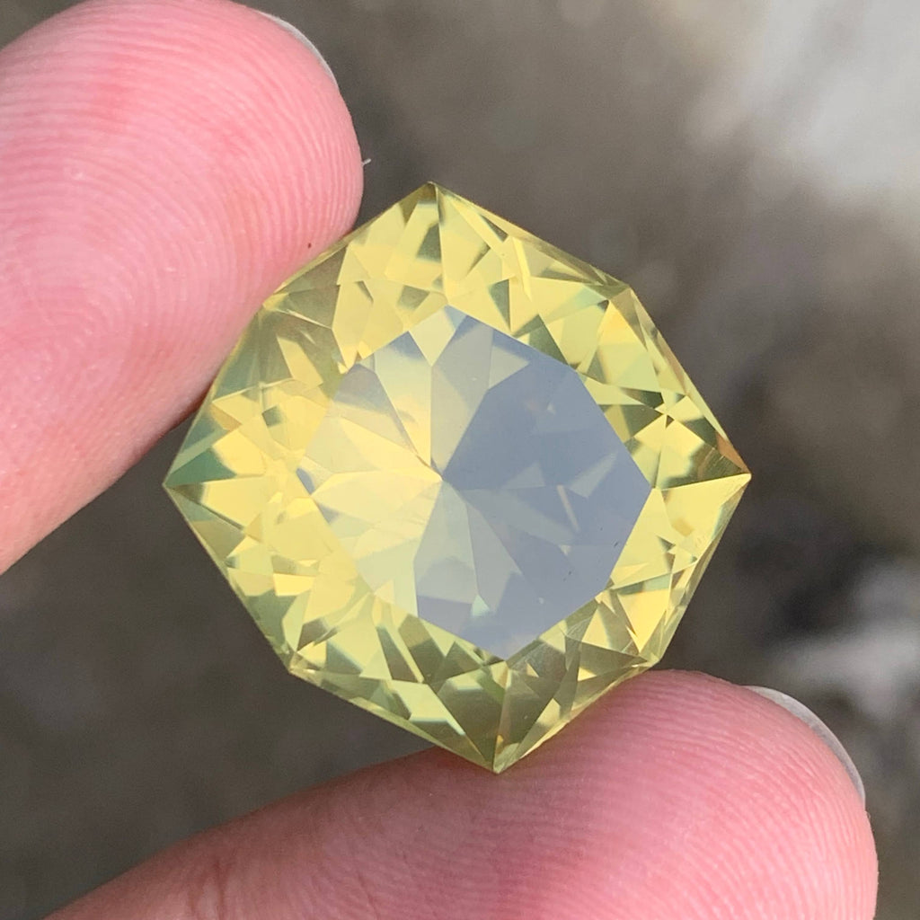 36.00 Carat Lemon Color Citrine Fancy Cut African Gemstone