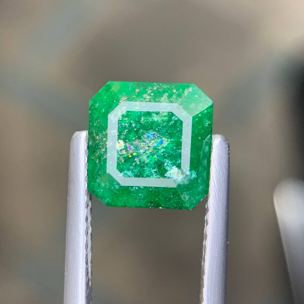 2.45 Carat Green Emerald Asscher Cut Pakistan Gemstone