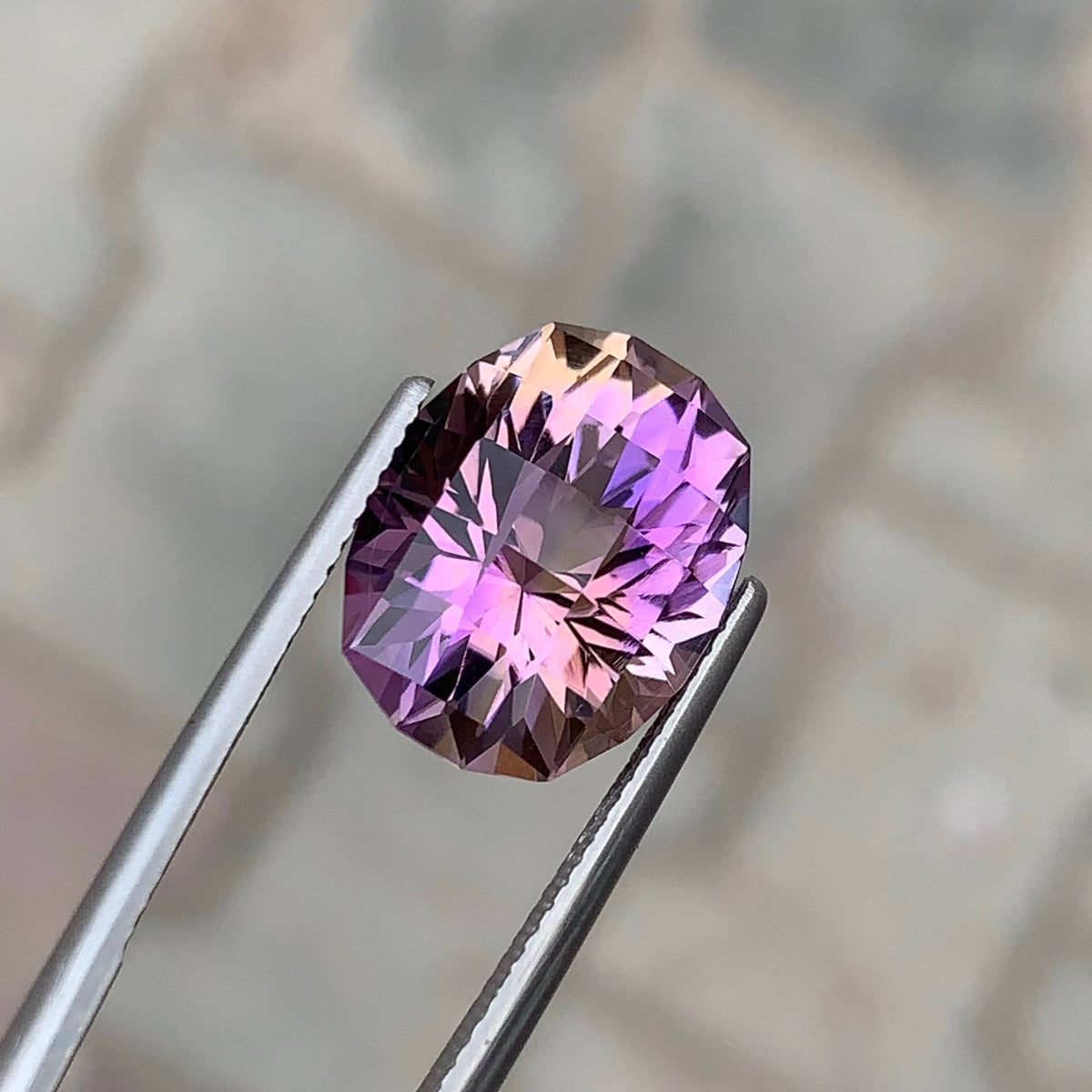 8.75 Carat Bicolor Ametrine Oval Fancy Cut Brazil Loupe Clean Untreated