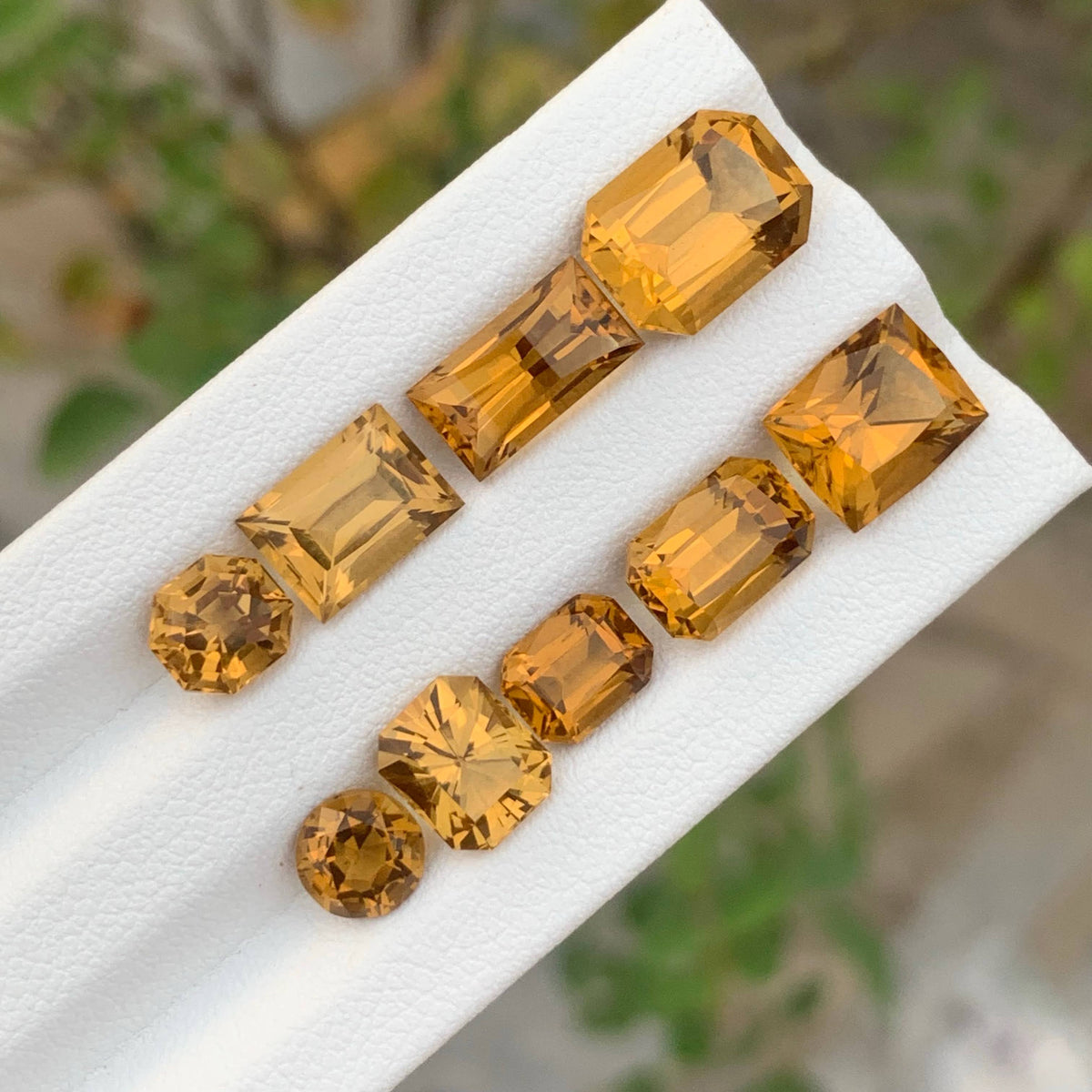 18.30 Carat Natural Loose 9 Pieces Golden Color Citrine Lot African Gemstone
