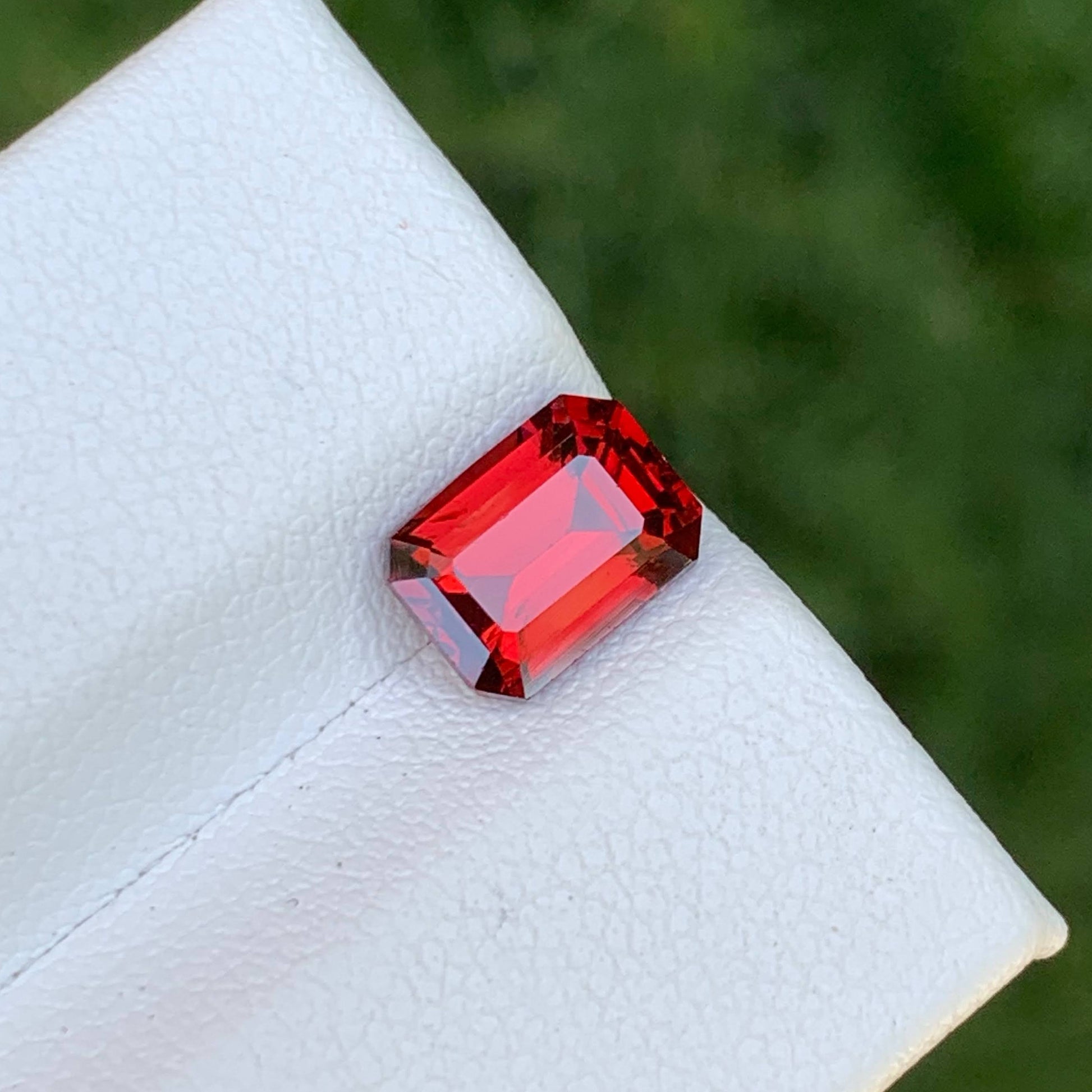 2.15 Carat Red Garnet Emerald Cut 