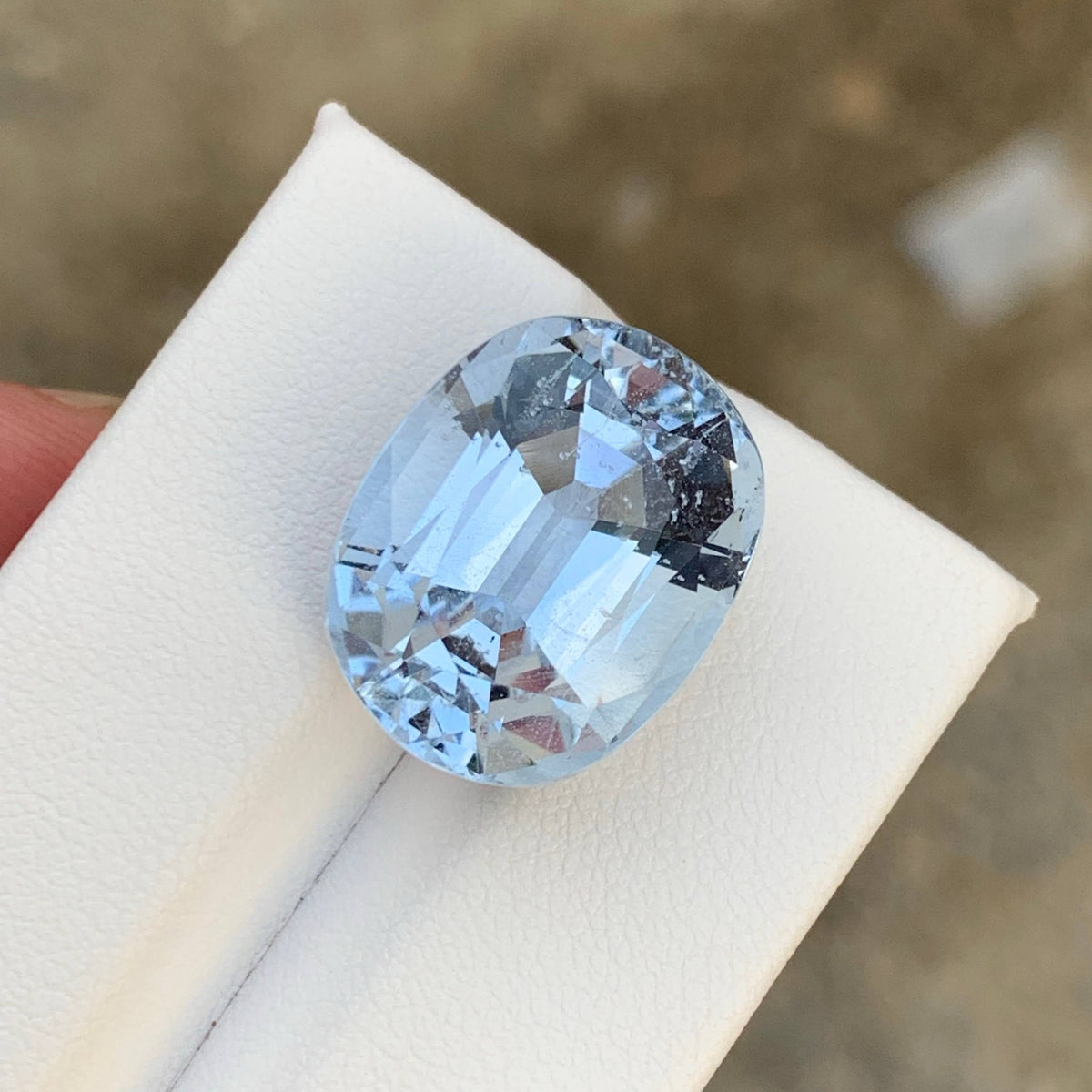17.35 Carat Natural Aquamarine Goshenite Fancy Oval Cut From Pakistan