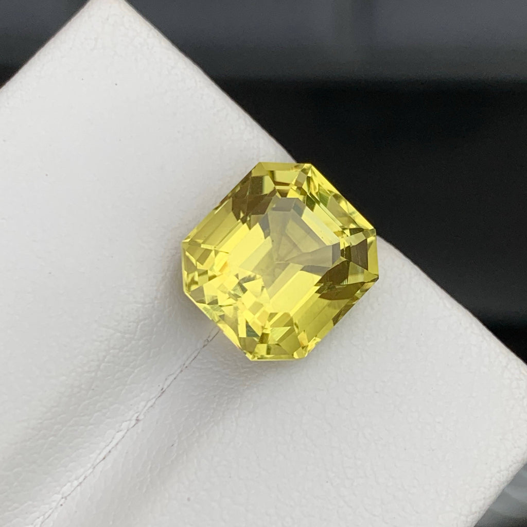 6.60 Carat Natural Loose Lemon Color Citrine Emerald Cut African Gemstone