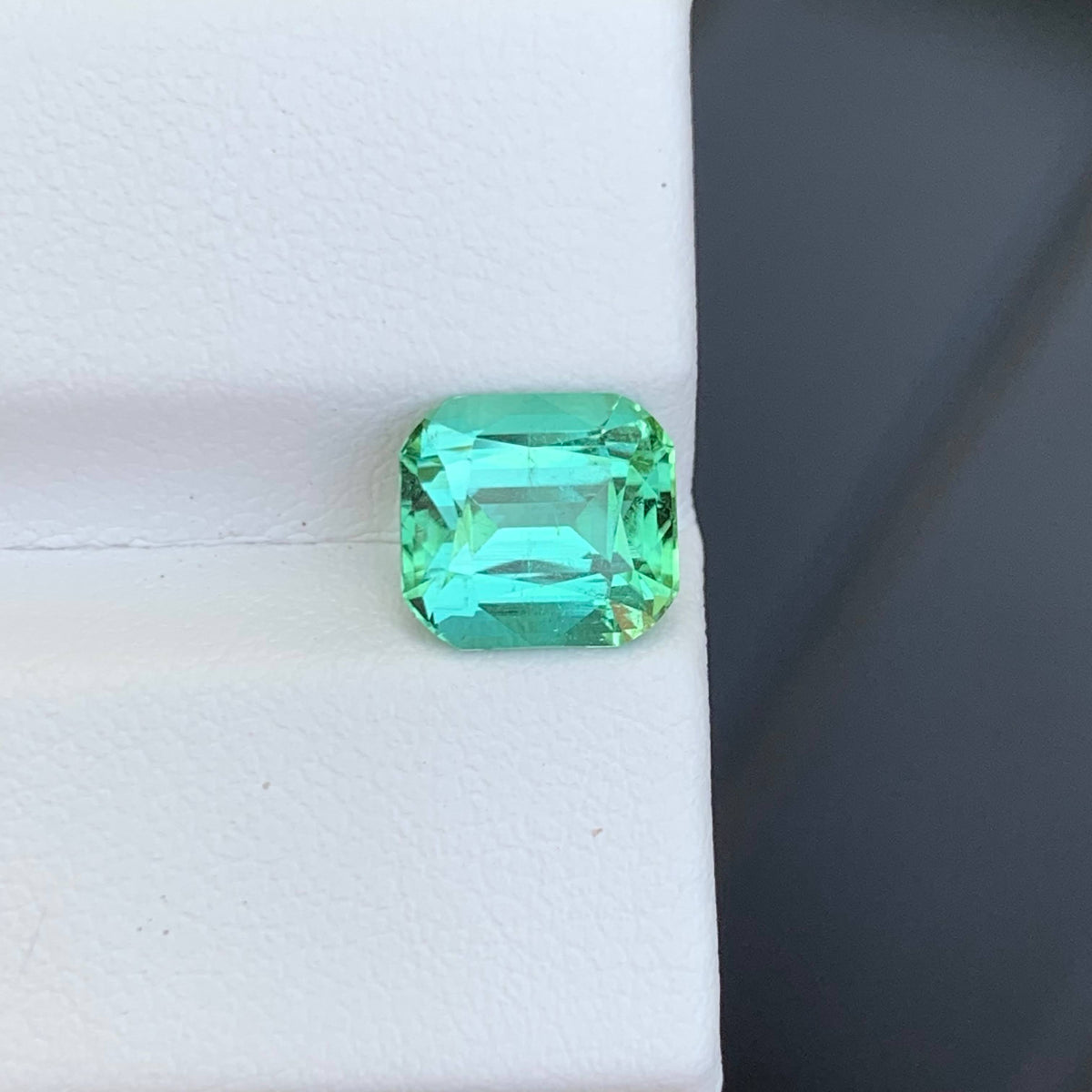 2.60 Carat Natural Loose Mint Green Tourmaline Cushion Cut Afghan Gemstone