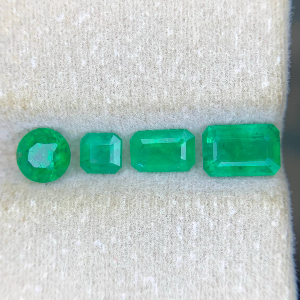 2.15 Carat Loose Green Emerald Lot – 4 Pieces, Mixed Cut, Swat Pakistan