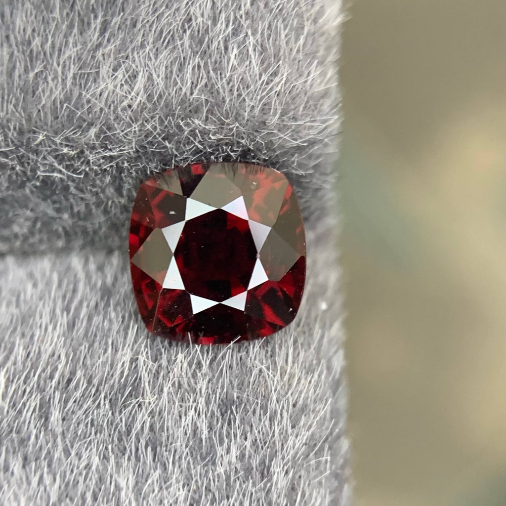 1.44 Carat Natural Loose Certified Red Spinel Cushion Cut Tanzanian Gemstone