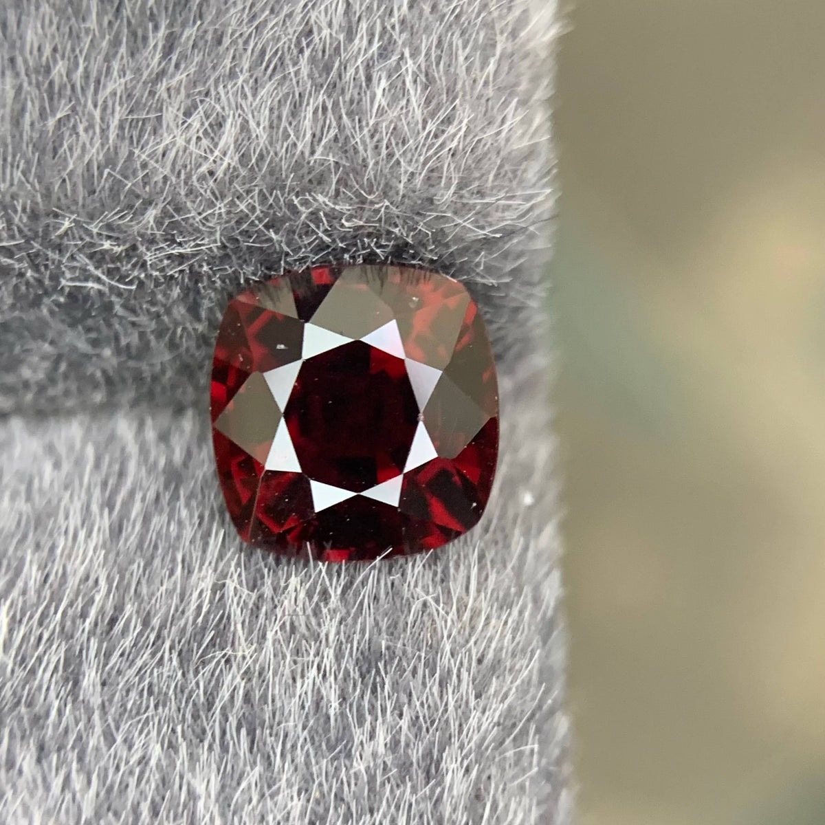 1.44 Carat Natural Loose Certified Red Spinel Cushion Cut Tanzanian Gemstone