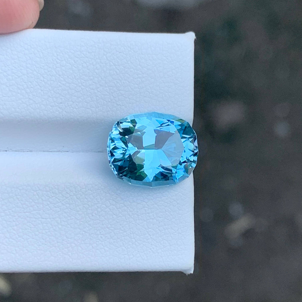6.85 Carat Sky Blue Topaz Oval Fancy Cut African Untreated Loupe Clean