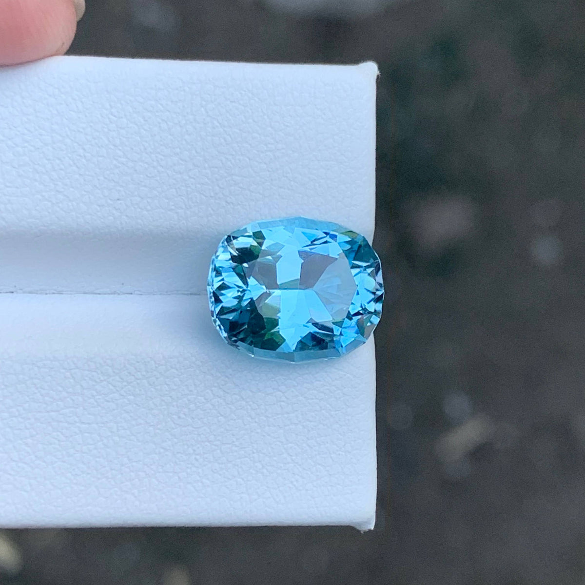6.85 Carat Sky Blue Topaz Oval Fancy Cut African Untreated Loupe Clean