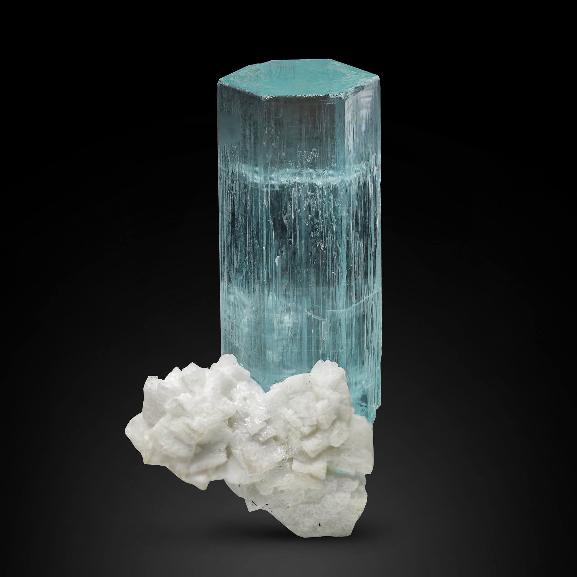 Aquamarine Crystal With Albite From Pakistan