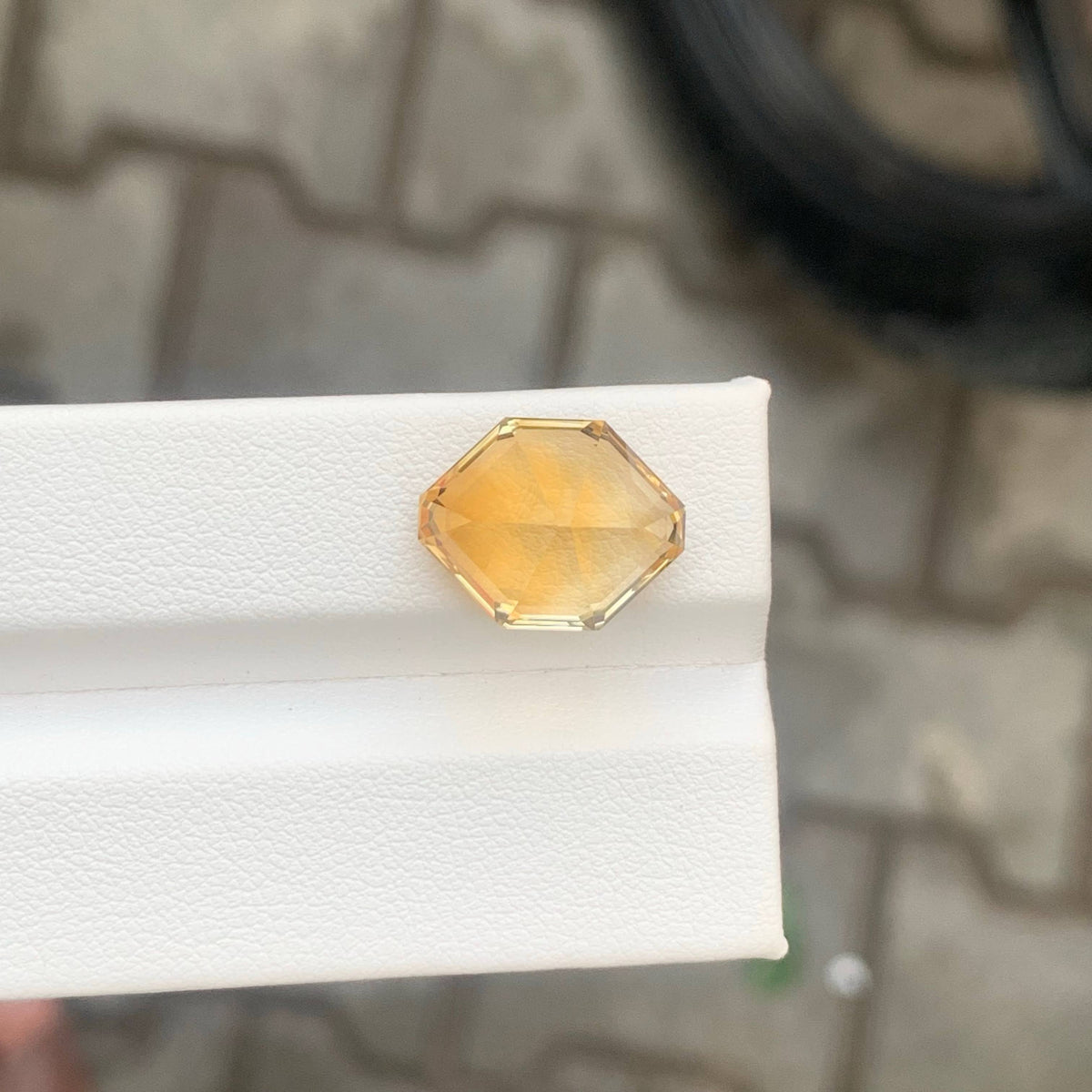 9.25 Carat Golden Color Citrine Fancy Cut Brazilian Gemstone