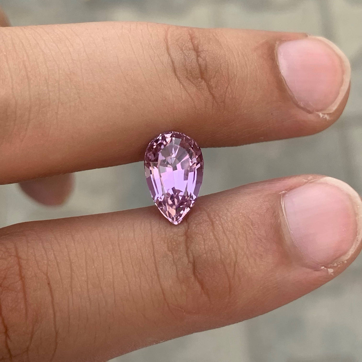 4.55 Carat Pink Kunzite Pear Fancy Cut Afghanistan Eye Clean Heated