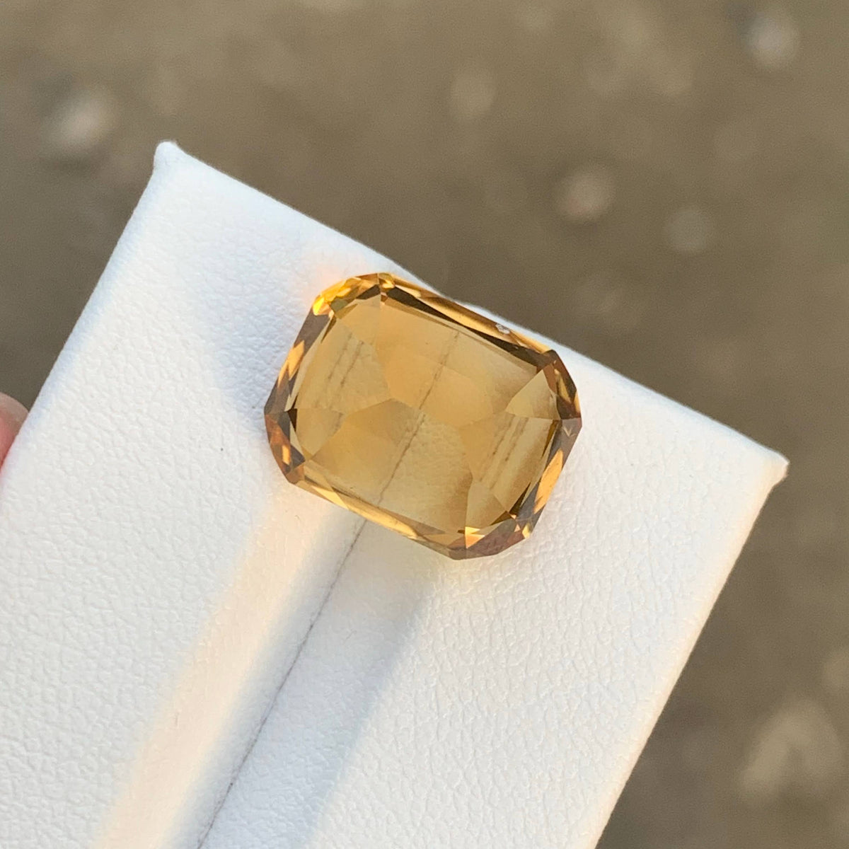 8.55 Carat Natural Loose Golden Color Citrine Cushion Cut Brazilian Gemstone